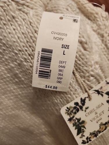 Chelsea & Violet Girls Long Sleeve Ivory Sweater - Picture 5 of 9