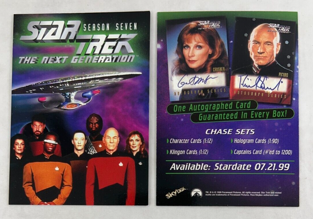 STAR TREK THE NEXT GENERATION SEASON 7 (1999) Complete Card Set #637-739 + PROMO - Picture 3 of 4