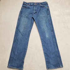 Wrangler Jeans Mens 35x32 Blue Denim Cowboy Cut 100 Cotton 13MWZPW Vintage USA