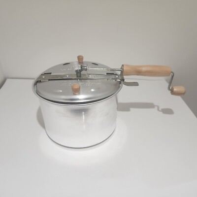 West Bend STOVE-TOP POPCORN POPPER Crank ~ Similar To Jiffy Pop NEW IN BOX