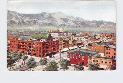 PPC Postcard CO Colorado Springs Birds Eye View Horse Carts