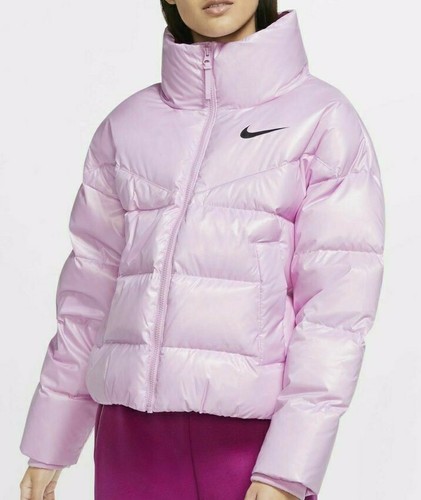 Womens Nike Down Jacket Pink Loose Fit 