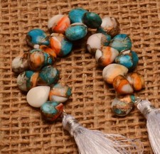 Natural Gem Mojave Oyster Turquoise 9x7 to 10x8 mm Size Pear Shape Beads 4"