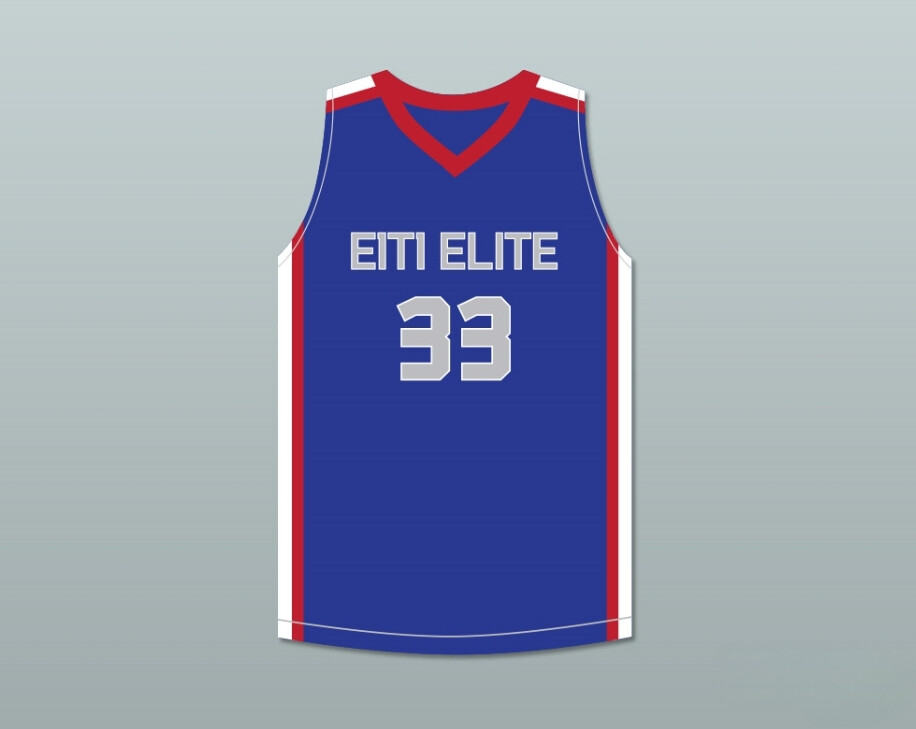 CUSTOM TACKO FALL 33 EACH 1 TEACH 1 ELITE AAU BLUE BASKETBALL JERSEY 1