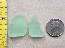 PURE BEACH SEA GLASS SURF TUMBLED SEAFOAM GREEN FOAM PENDANTS NEAR FLAWLESS H1