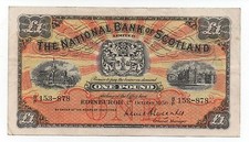 SCOTLAND NATIONAL BANK 1 POUND 1956 PICK 258 C LOOK SCANS
