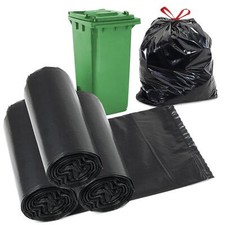 30L, 130L Black Bin Bags Strong Refuse Sacks Recyclable Garbage Bags Bin Liners