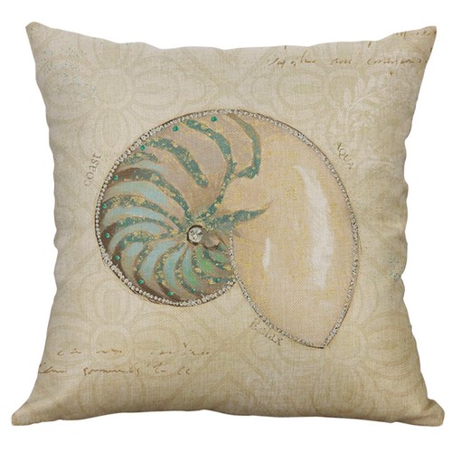 Sea Octopus Conch Printing Cotton Linen Pillow Case Cushion Cover Home Decor - Picture 10 of 41