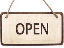 Wooden Open Closed Sign 15х7 Inch - Wooden Rustic Open and Closed Sign for Bu...