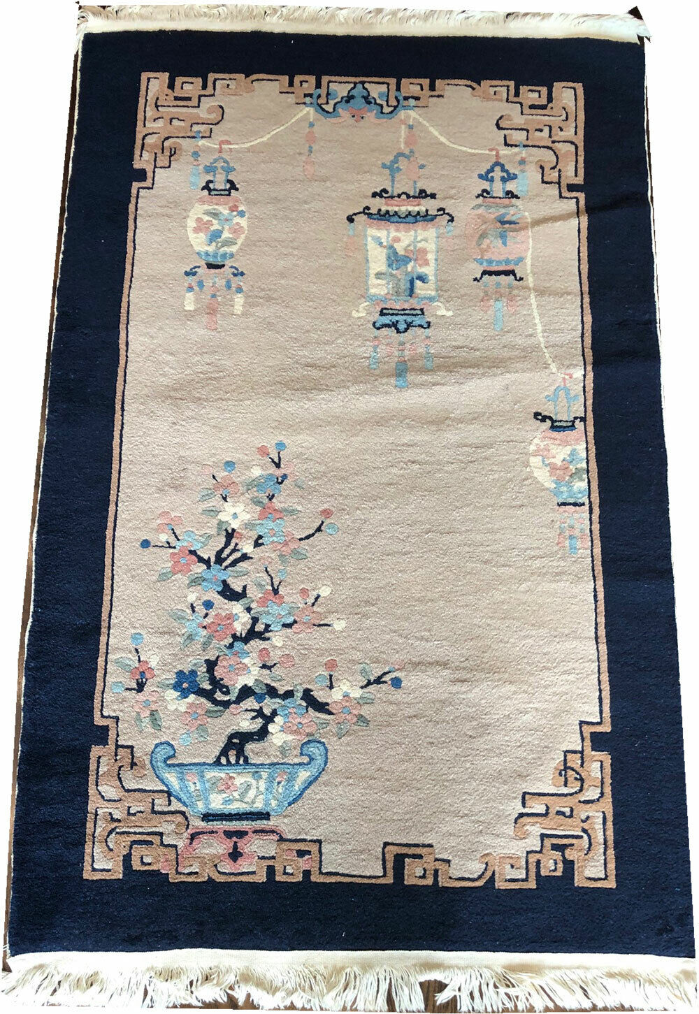An Antique 3' x 5' Art Deco Chinese Rug