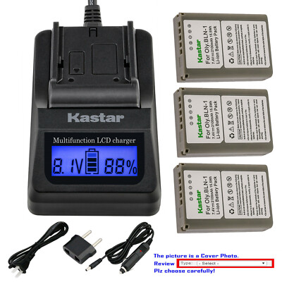 Kastar Battery LCD Fast Charger for Olympus BLN-1 BLN1 Olympus OM-D E-M1 Camera