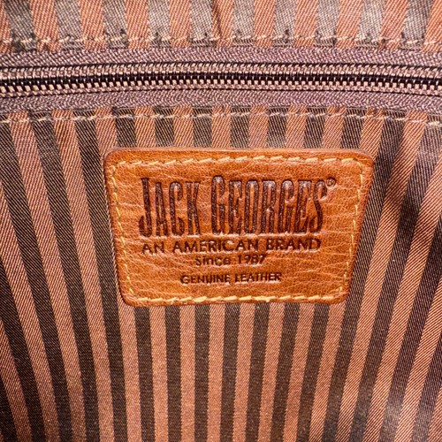 Jack Georges All American Genuine Leather Crossbody Shoulder Bag Purse Brown - Picture 14 of 14