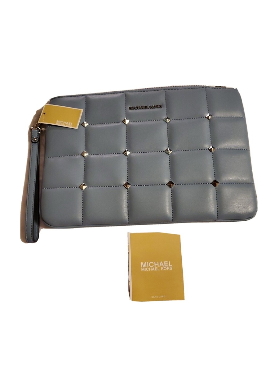 Michael Kors Jet Set Charm Large Zip Padded Pouch Chambray 