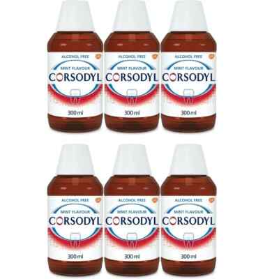 CORSODYL Mundspülung Alcolholfrei Minzgeschmack (6 x 300 ml) BBE 30.09.2026