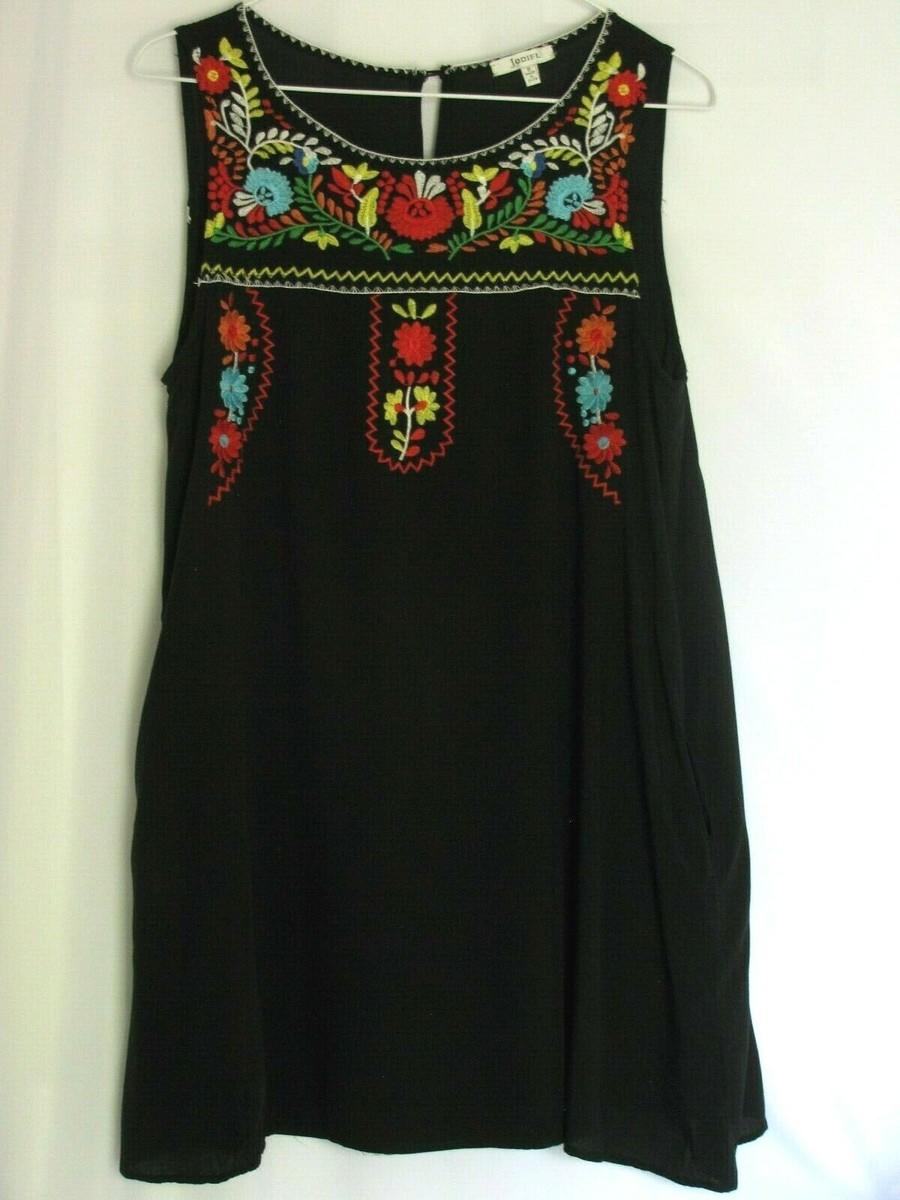 green emerald velvet dress Jodifl Embroidered Puff Sleeve Western Dress Black / M main image 0