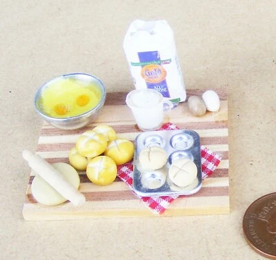 Puppenstube Brot Kuchen Backset Küche Maßstab 1:12 Miniatur 1201 Tumdee