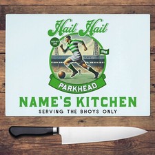 Personalised Glasgow Chopping Board Retro Football Glass Worktop Saver NFCH34