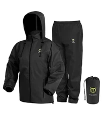 TIDEWE Rain Suit, Waterproof Breathable Lightweight 2 Pieces Rainwear