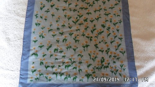 GUCCI FAZZOLETTO/POCHETTE ORIGINALE VINTAGE ANNI '70 100% cotone azzurro a  fiori | eBay