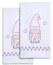 DIY Jack Dempsey Valentine Gnome Heart Stamped Embroidery Hand Towel Kit 320611