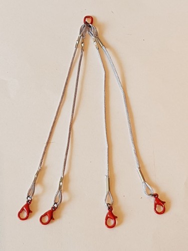 4er Anschlagseile, Drahtseile, Seilgehänge 12cm, 1:50  Haken geschlossen - Afbeelding 1 van 3