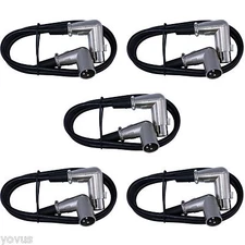 5pack 6 ft foot Right Angle 90 degree 3pin XLR mic microphone audio cords cables