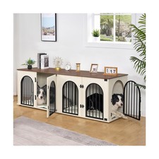 Hzuaneri 71" Dog Crate Furniture for 2 Dogs, Heavy Duty Indoor Dog Kennel TV ...
