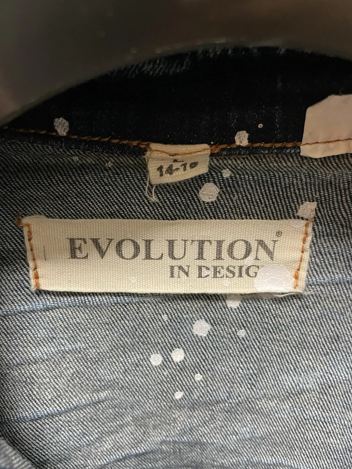 Chaqueta de camionero de mezclilla envejecida salpicaduras pintura L Evolution in Desig de colección para niños Foto 2 de 4