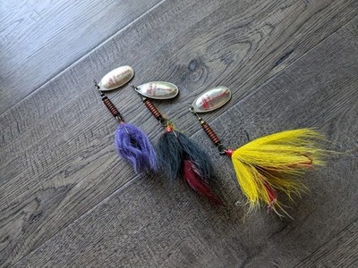 Lot of 3 Mepps Silver MUSKY KILLER Spinner Musky Fishing Lures Made in France