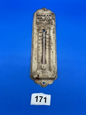 Vintage MINEAR OIL CO.  Wabash Indiana Advertising Thermometer Sign 11  Tin