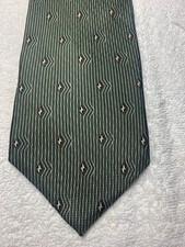 NAUTICA MENS TIE GREEN WITH GOLD 4 X 60
