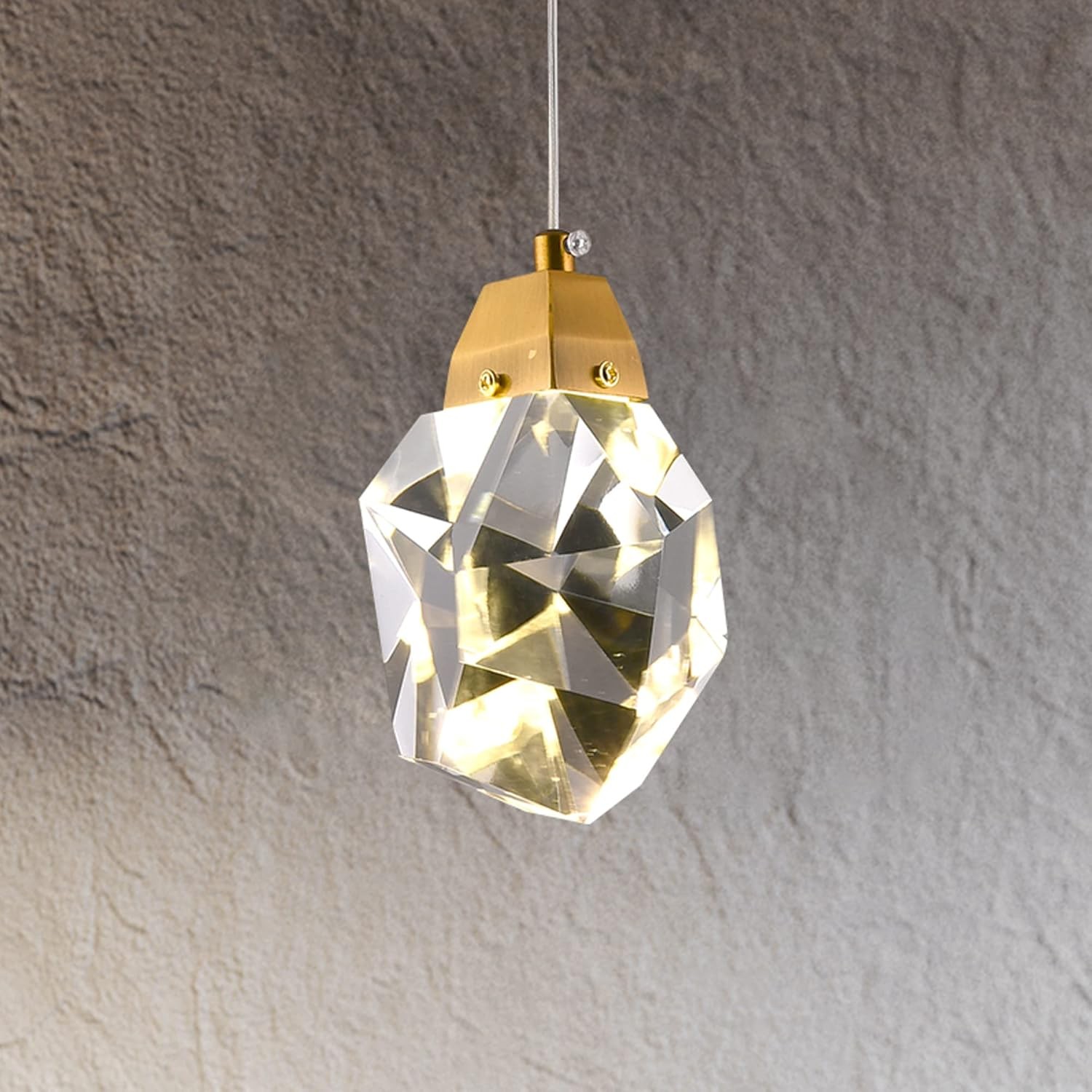 Elegant Brass Crystal Pendant Light 4.72 x 59.05 Inches