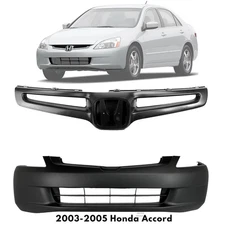 Front Bumper Cover Fascia & Grille Assembly Kit For 2003-2005 Honda Accord