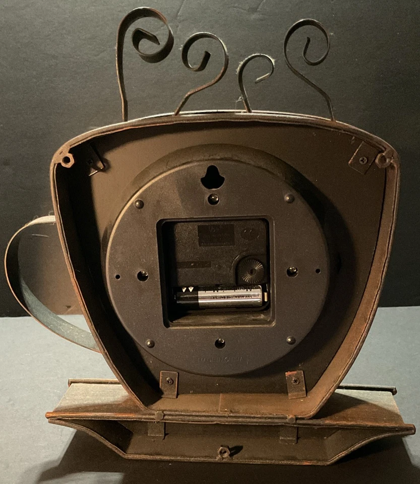 JIBang Electronic Co. Espresso Coffee Cup Quartz Metal Clock Wall Or Counter - Image 3 of 4