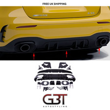 SCHWARZER DIFFUSOR MIT AUSPUFFSPITZEN PASST F&Uuml;R MERCEDES W177 A KLASSE A35 2018+ FACELIFT