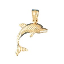 Dolphin Charm Pendant 14k Gold