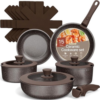Bakken- Swiss Kitchen Cookware Set - Nonstick Granite Coating, Pots and Pans wit