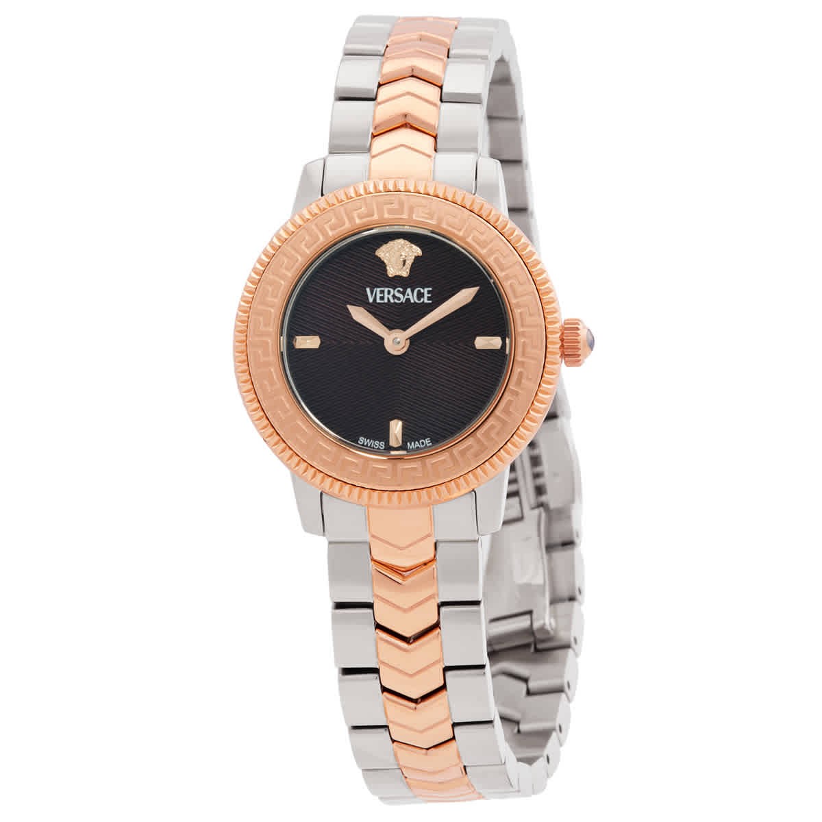 Versace V-Icon Quartz Brown Dial Ladies Watch VEUCA0624
