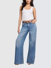 Good American Weightless Leg HS Denim Jeans - Indigo - Size 25 (Damaged Band)
