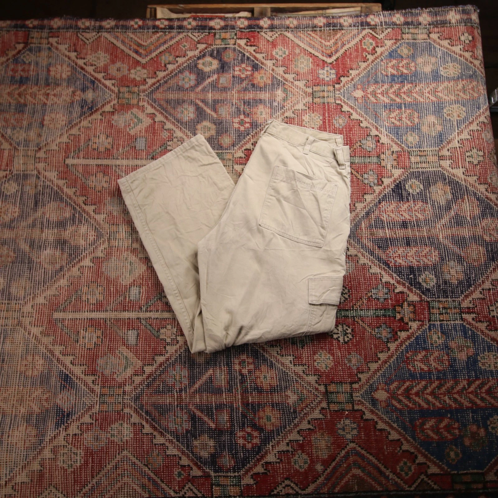 Wrangler W34 L27 Cargo Beige Denim Trousers