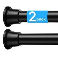 2 Pack Shower Curtain Rod 31-76 Inches Adjustable Tension Curtain Rod No Dril...