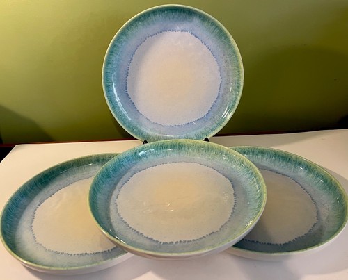 4er Set NEU Rachel Roy Melamin 11" Aqua Blau Essteller - Bild 1 von 6