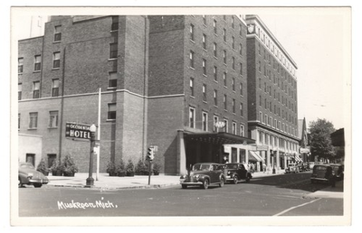 #ad #ad RPPC Postcard Occidental Hotel Exterior Muskegon Muskegon County Michigan $12.95