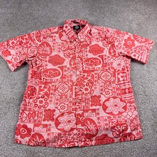 Reyn Spooner Shirt Mens Extra Large Red Hawaiian Button UP Hawaii Aloha Beach