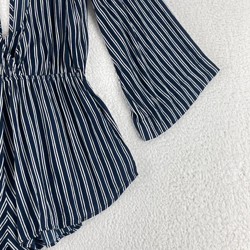 Mameluco Faithfull The Brand Long Bay para mujer mediano azul blanco rayas verano boho Foto 3 de 4