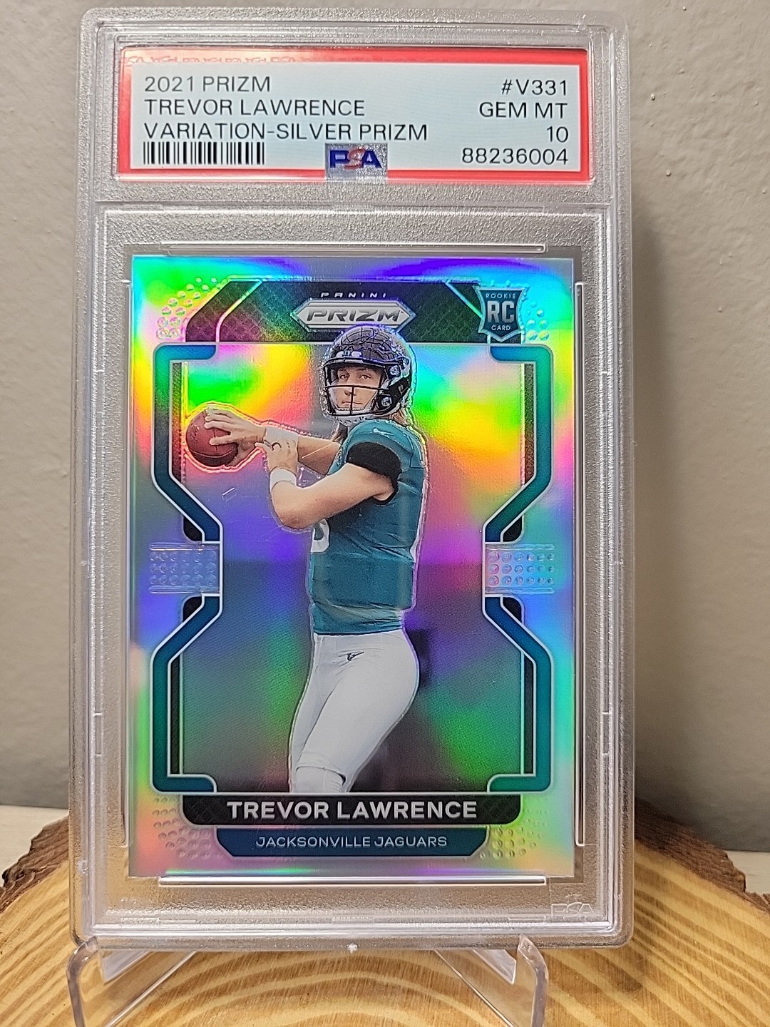 2021 Panini Prizm Trevor Lawrence #V-331 Silver Variation Rookie RC PSA 10