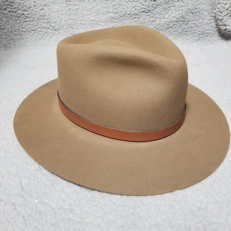 Sombrero Stetson Fedora Ajustado Para Hombres 7 1/2 Spring Creek II Eddie Bauer Banda de Cuero Foto 3 de 4