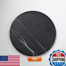 American Metalcraft MB171 Melamine Round Serving Board 17 1/4 in Marble Black