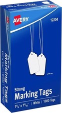 Avery 12204 Medium-Weight White Marking Tags, 1 3/4 x 1 3/32 Box of 1000