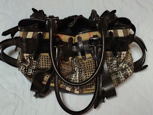 Burberry Prorsum Studded Bag Nova Check Women Bag Limited Collection Used Italy